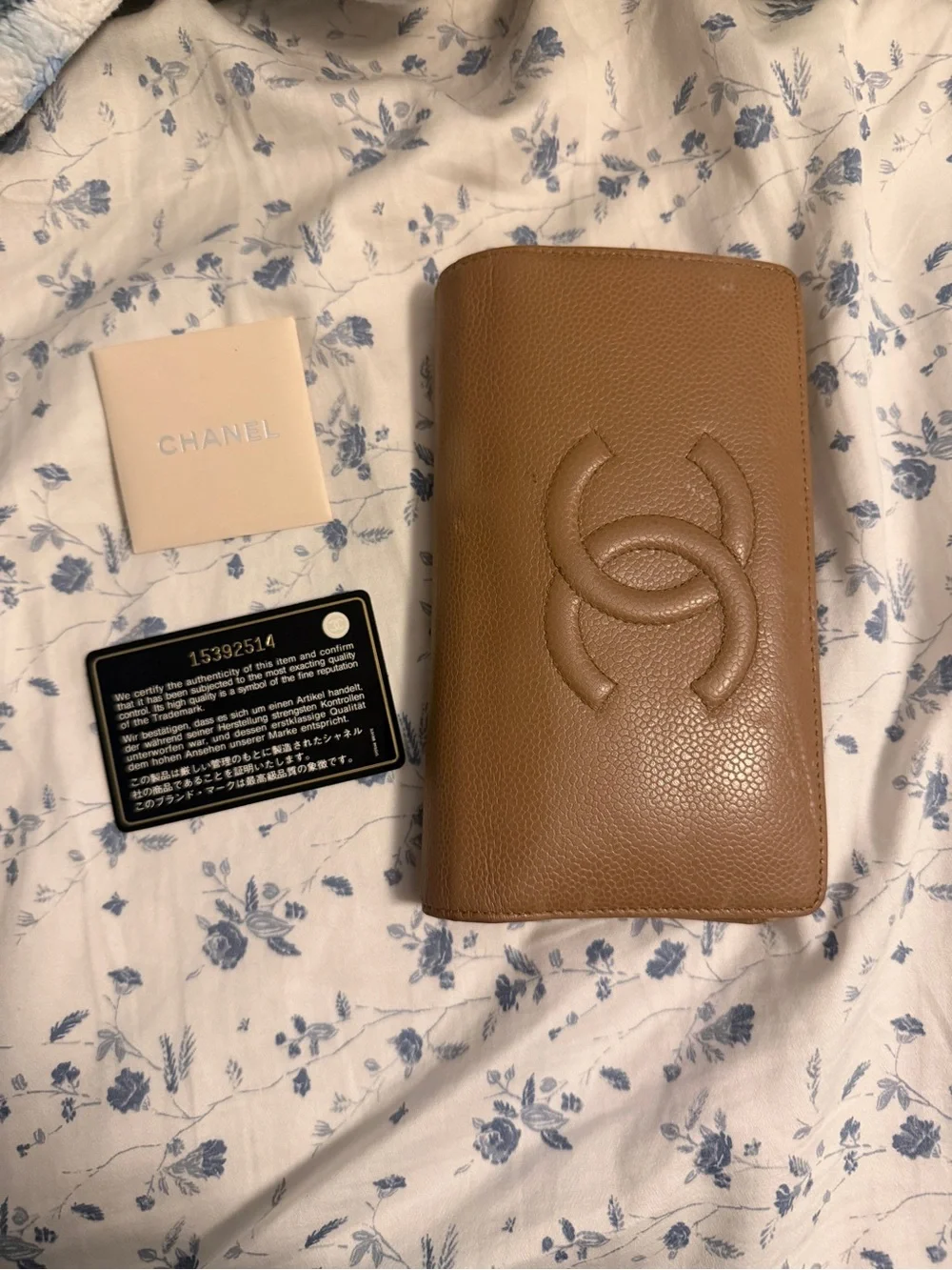 CHANEL tan leather